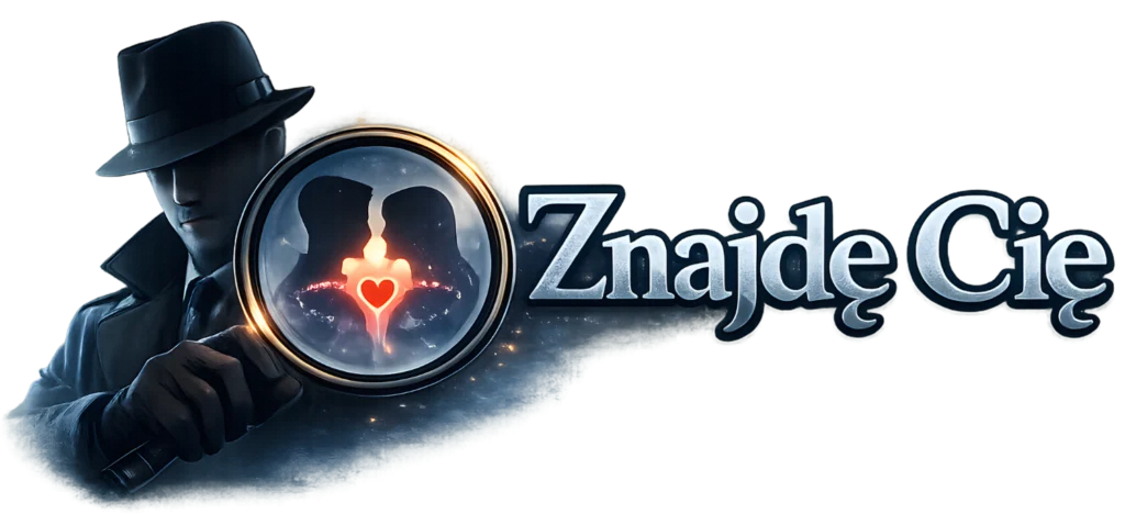 Logo Znajdę Cię – detektyw z lupą symbolizujący agencję doboru partnerów i dyskretne poszukiwanie relacji